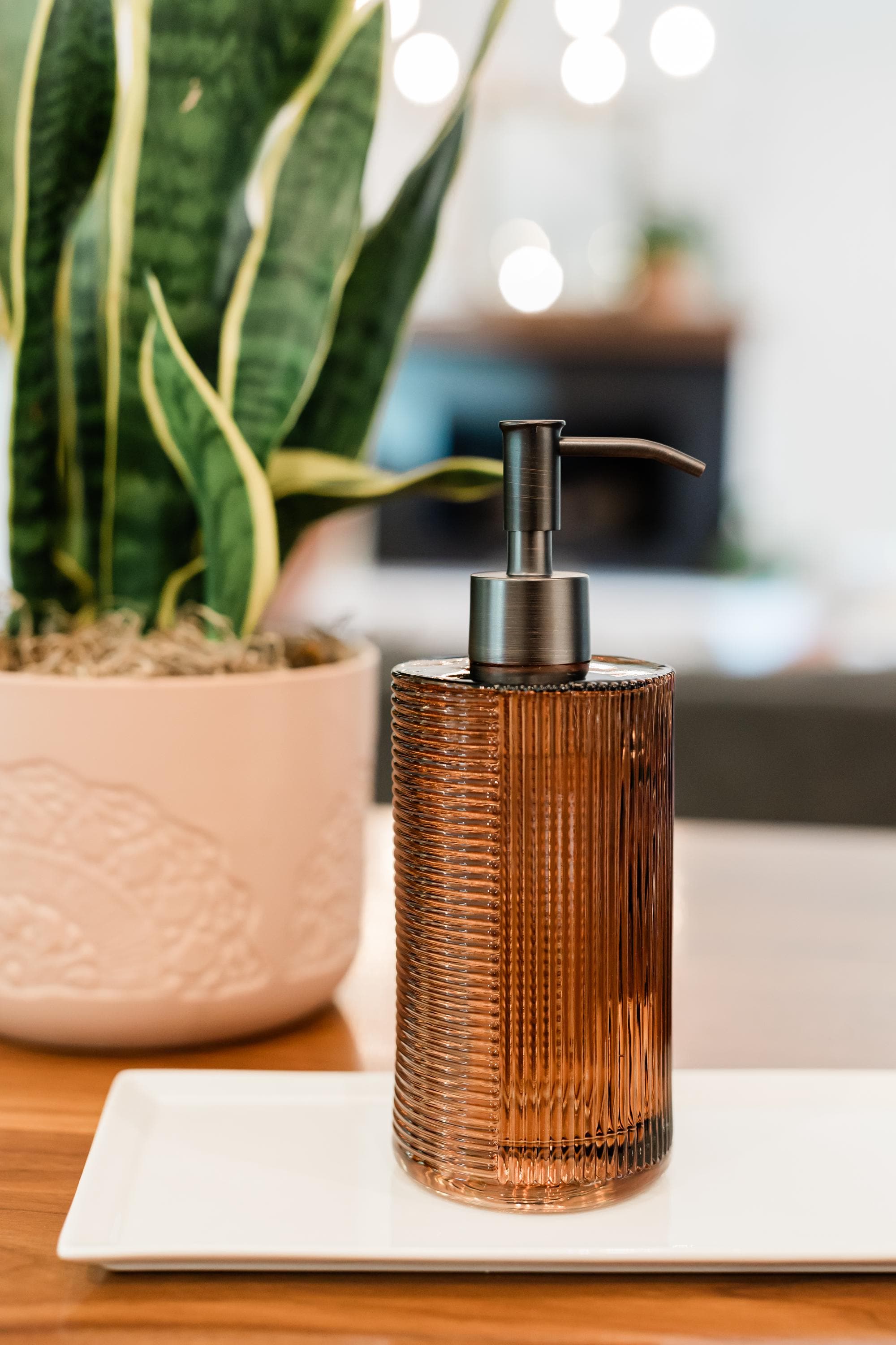 Amber Peak Glass Soap Dispenser