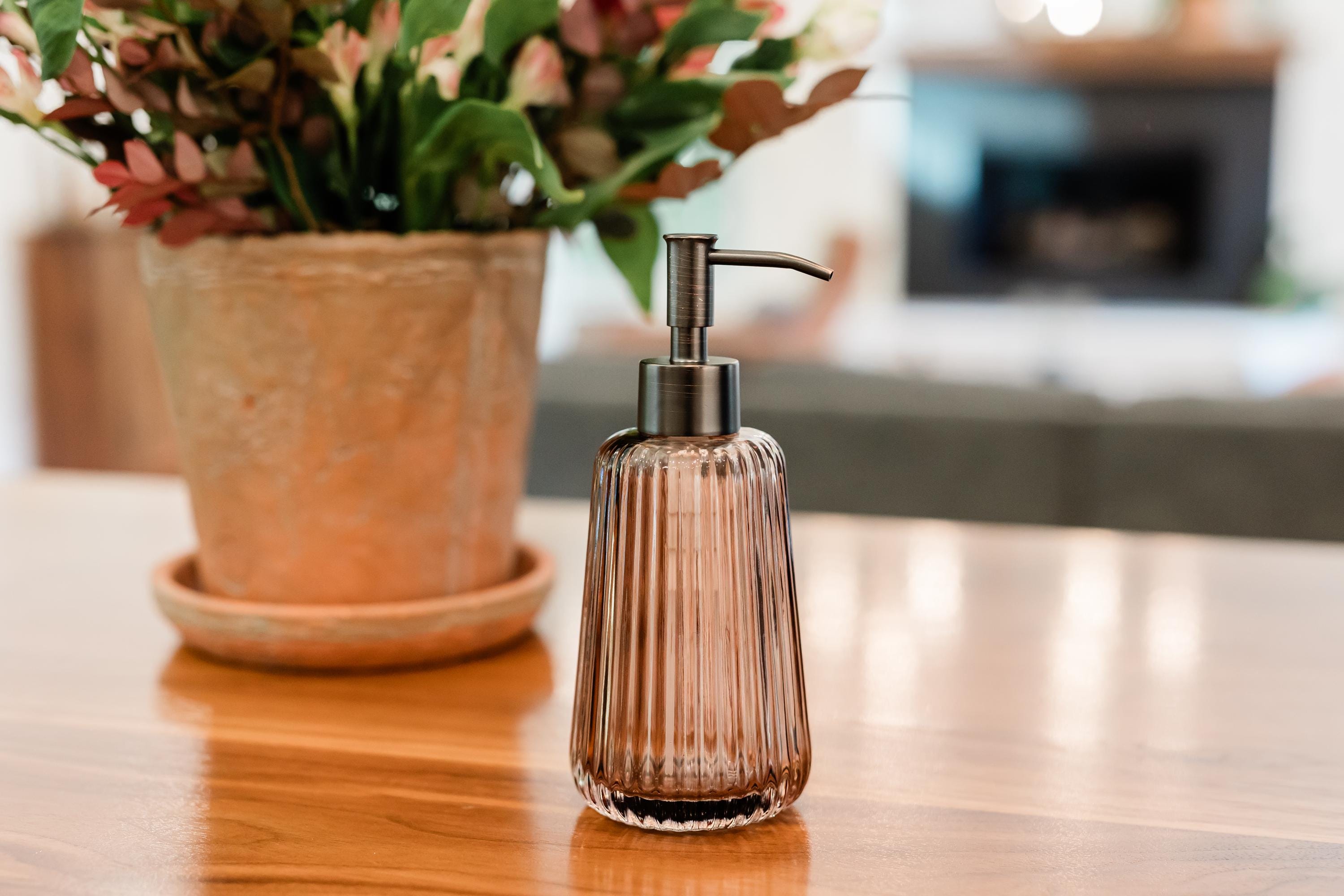 Purple Rain Glass Soap Dispenser