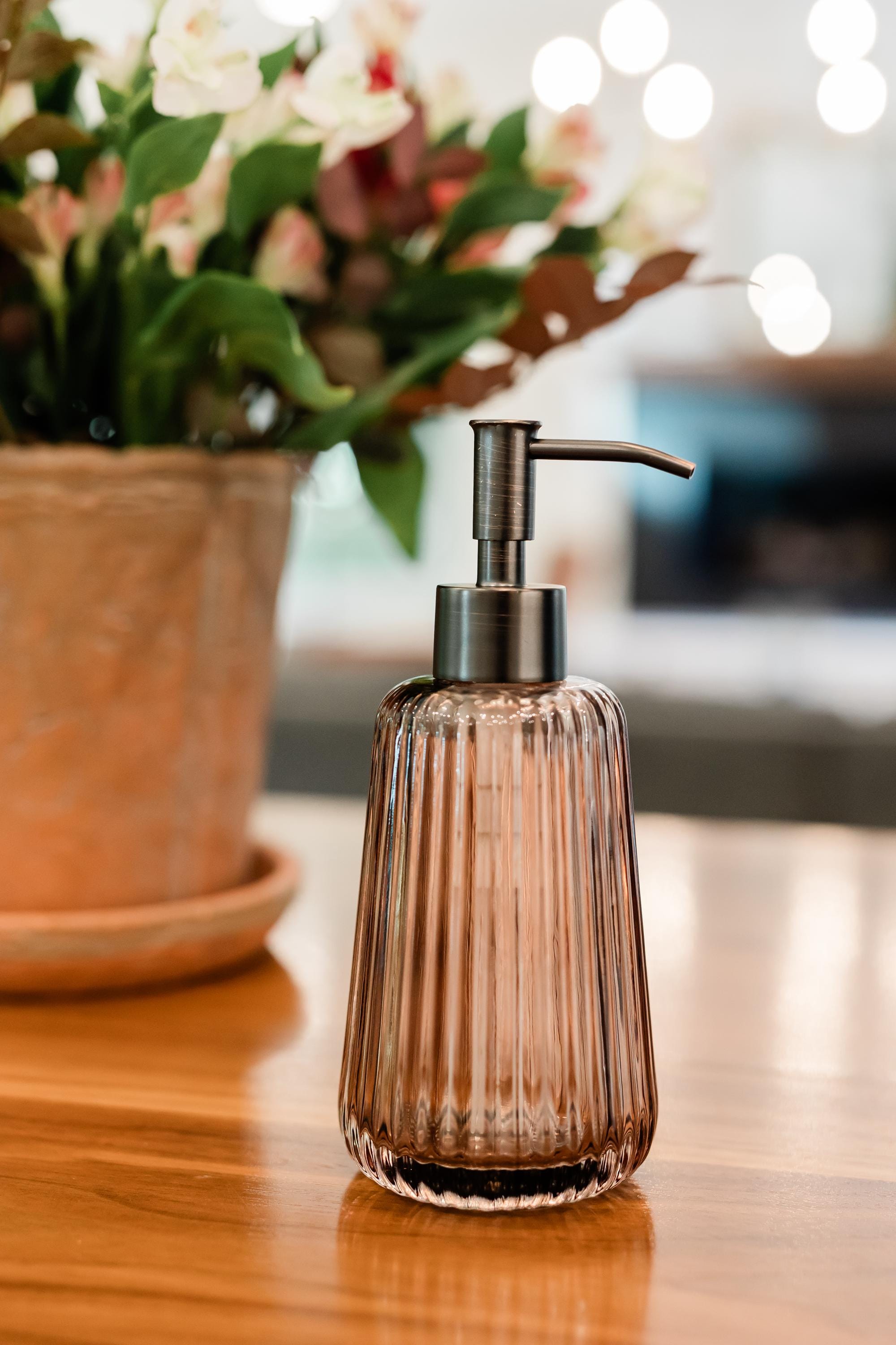 Purple Rain Glass Soap Dispenser