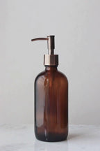 Amber Primary Glass Soap Dispenser